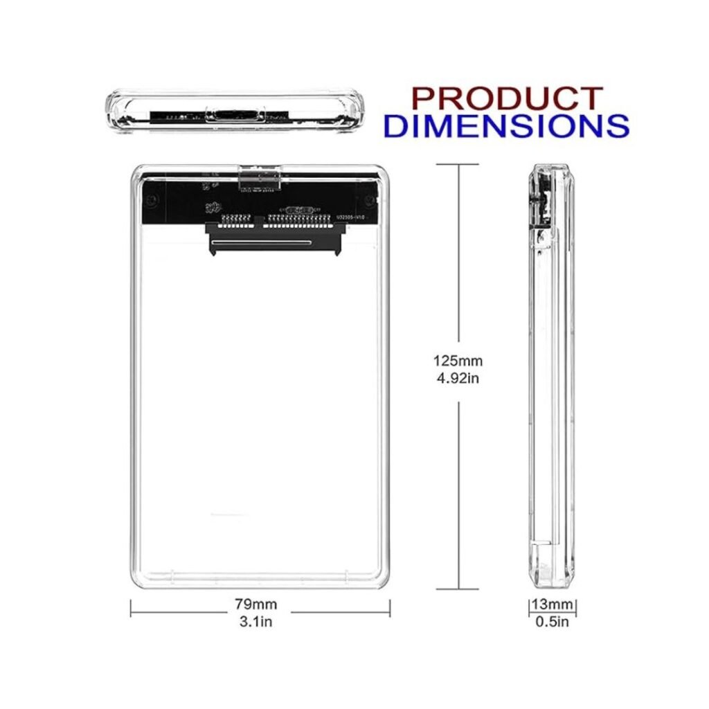 Transparent HDD SSD Case