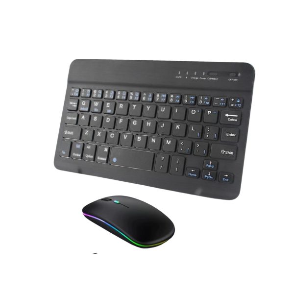 Mini Bluetooth Keyboard & Mouse Combo – Rechargeable for Tablets & Phones