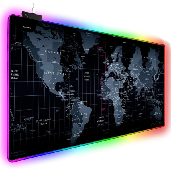 XMG-02 RGB Gaming Mousepad – XL World Map Design with 14 Lighting Modes