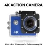 Dominate the Elements with the Ultimate Dash & Survival CamThis rugged 4K Ultra HD action camera pulls double duty as a high-performance tactical dash cam and durable survival camera. Engineered for extreme environments, it features a 170° wide-angle lens that acts as a wide-view windshield video recorder or an expansive trail cam. Equipped with reliable WiFi connectivity, you can instantly download emergency footage straight to your phone. The included heavy-duty 30m waterproof case doubles as a dustproof shield, while the full accessory kit provides secure suction cup car mounts and roll-bar brackets for off-roading, overlanding, and security monitoring.Technical SpecificationsVideo Resolution: 4K Ultra HD loop-recording / 1080p high-speed dashcam video captureTactical Environmental Protection: 30 Meters (100 Feet) sealed waterproof housing for extreme mud, rain, and snow protectionField of View: 170-degree ultra-wide lens to eliminate blind spots on the road or the trailWireless Data Sync: Built-in WiFi camera transmitter for instant wireless file transfer to mobile appsVehicle & Tactical Mounts: Full accessory kit including car windshield mounts, zip ties, and adhesive padsPower & Storage: Supports continuous USB car charging and high-capacity MicroSD cards for long-duration loop recording