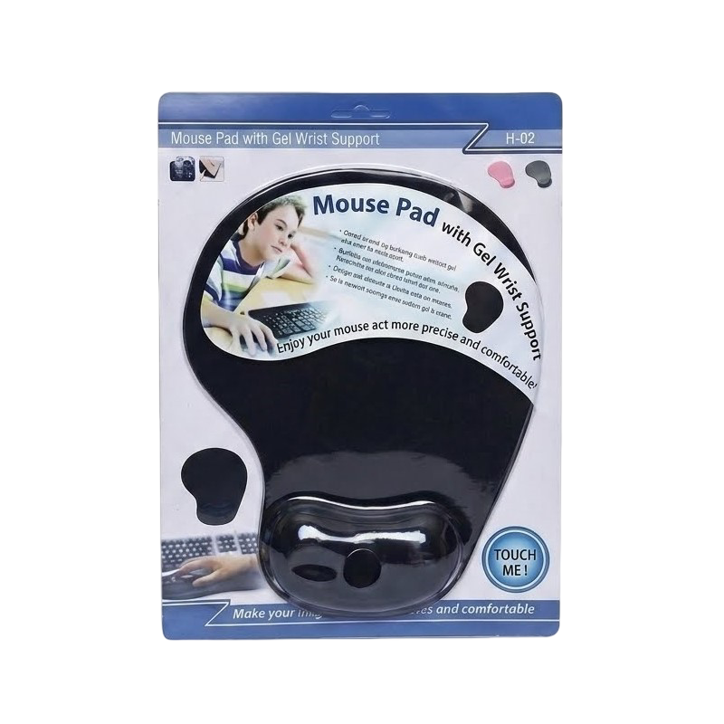 Ergonomic Mouse Pad with Gel Wrist Support (Model H-02)